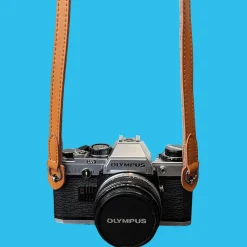 Brown Leather Thin SLR Camera Strap