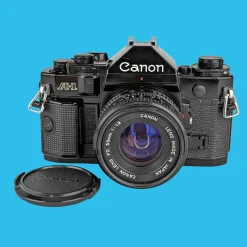 Canon A-1 Vintage SLR 35mm Film Camera with f/1.8 50mm Prime Lens
