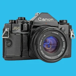 Canon A-1 Vintage SLR 35mm Film Camera with f/1.8 50mm Prime Lens