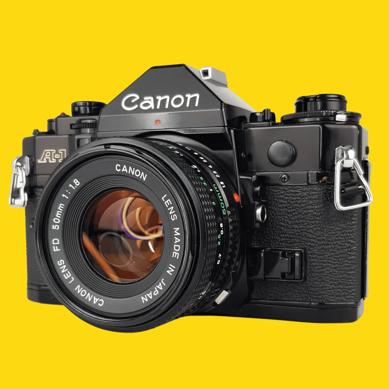 Canon A-1 Vintage SLR 35mm Film Camera with f/1.8 50mm Prime Lens