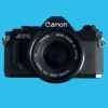 Canon AV 1 Black Vintage 35mm SLR Film Camera with Prime 50mm Lens