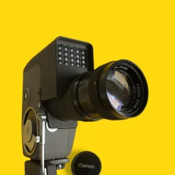 Canon Reflex Zoom 8 8mm Vintage Cine Camera with Brown Leather Case