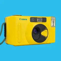 Canon Snappy S 35mm Film Camera Point and Shoot - Yellow