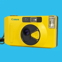 Canon Snappy S 35mm Film Camera Point and Shoot - Yellow