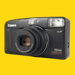 Canon Sure Prima Super 115 Black 35mm Film Camera Point and Shoot