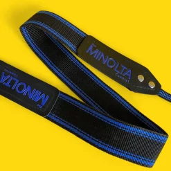 Genuine Minolta Blue & Black SLR Camera Strap