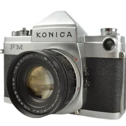 Konica FM with Konishiroku Hexanon 52mm f1.8 Prime Lens
