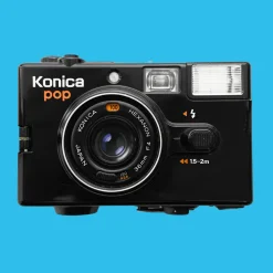 Konica POP Black 35mm Film Camera Point and Shoot