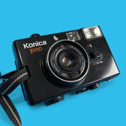 Konica POP Black 35mm Film Camera Point and Shoot