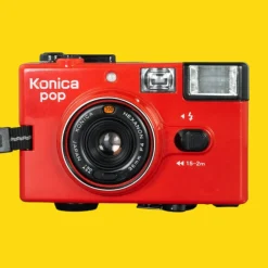 Konica POP Red 35mm Film Camera Point and Shoot