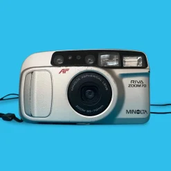 Minolta Riva Zoom 70 Silver 35mm Film Camera Point and Shoot