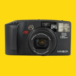 Minolta Riva Zoom 135EX Black 35mm Film Camera Point and Shoot