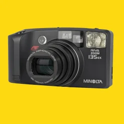 Minolta Riva Zoom 135EX Black 35mm Film Camera Point and Shoot