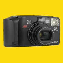 Minolta Riva Zoom 135EX Black 35mm Film Camera Point and Shoot