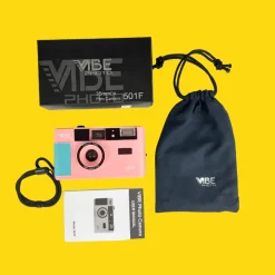 35mm Film Camera Bundle Reusable - Pink Vibe And Lomography Four Lens Camera