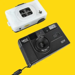 35mm Film Camera Bundle Reusable - Black Vibe And Lomography Four Lens Camera