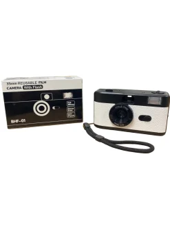 35MM REUSABLE FILM CAMERA WITH FLASH - BLACK & WHITE
