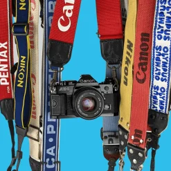 Mystery Branded Loud and Bold Vintage Camera Strap