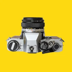 Olympus OM10 Brown Leather Vintage 35mm Film Camera w/ F/1.8 50mm Lens