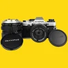 Olympus OM10 35mm Film Camera w/ f/1.8 50mm Lens and Zoom Lens