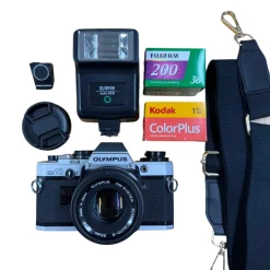 Olympus OM10 35mm SLR Film Camera w/ 50mm f/1.8 Prime Lens