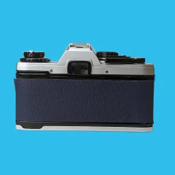 Olympus OM10 Navy Leather Vintage 35mm Film Camera w/ F/1.8 50mm Lens