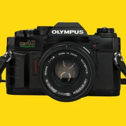 Olympus OM40 Program Black 35mm SLR Film Camera with Olympus Prime Lens