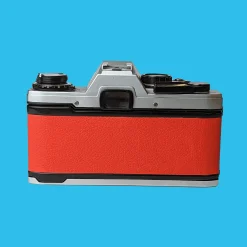 Olympus OM10 Red Leather Vintage 35mm Film Camera w/ F/1.8 50mm Lens