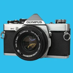 Olympus OM2 Vintage 35mm SLR Film Camera with f/1.8 50mm Prime Lens