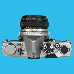 Olympus OM2 Vintage 35mm SLR Film Camera with f/1.8 50mm Prime Lens