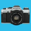 Olympus OM20 Vintage SLR 35mm Film Camera with f/1.8 50mm Prime Lens