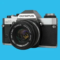 Olympus OM20 Vintage SLR 35mm Film Camera with f/1.8 50mm Prime Lens