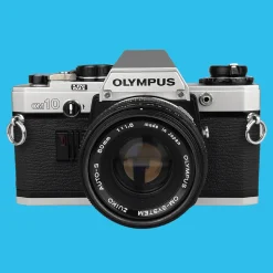 Olympus OM10 Vintage SLR 35mm Film Camera w/ 50mm f/1.8 Prime Lens