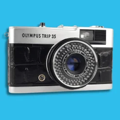 Olympus Trip 35 Black Crocodile Leather Point and Shoot 35mm Film Camera