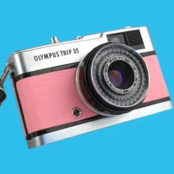 Olympus Trip 35 Pink Leather Point and Shoot 35mm Film Camera