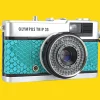 Olympus Trip 35 Turquoise Lizard Leather Point and Shoot 35mm Film Camera