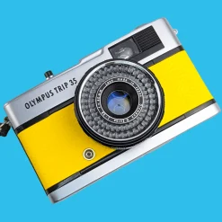 Olympus Trip 35 Yellow Leather Point and Shoot 35mm Film Camera