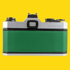 Pentax K1000 Green Leather Vintage SLR 35mm Film Camera with Pentax f/2 50mm Prime Lens