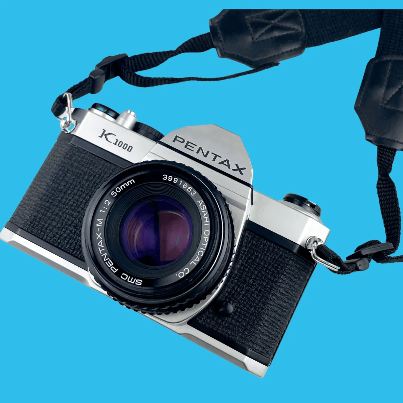 Pentax K1000 Vintage SLR 35mm Film Camera with Pentax f/2 50mm Prime Lens