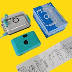 Teal Underwater Focus Free 35mm Point and Shoot Film Camera