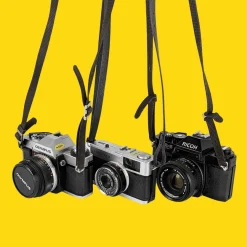 Thin Black SLR Vintage Camera Strap