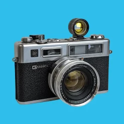 Yashica Electro GSN 35mm Film Camera With Yashinon Lens - 45mm f1.7, Wide Angle f1.4 and Telephoto f1.4 Adapter.