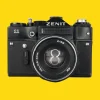 Zenit 11 Black Vintage Metal 35mm SLR Film Camera with Prime Lens